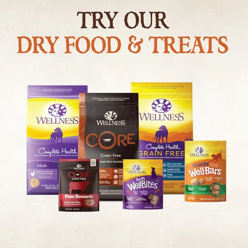 Miniatura 9 de Alimento húmedo Wellness enlatado para perros, sin granos, 95% natural, lata de 13.2 onzas (paquete de 12), Anaranjado