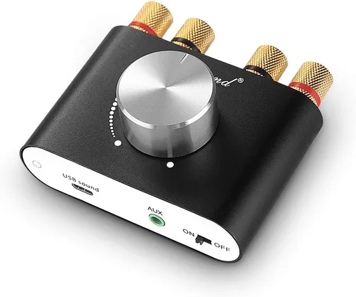 Nobsound Mini amplificador de potencia Bluetooth 5.0, amplificador digital estéreo de alta fidelidad 2.0 canales 50 W × 2 con entrada