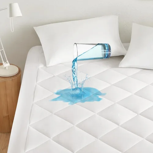 Sleep Philosophy - Protector de colchón impermeable tamaño completo, funda de colchón acolchada y ajustada de microfibra, con 3M Scotchgard,