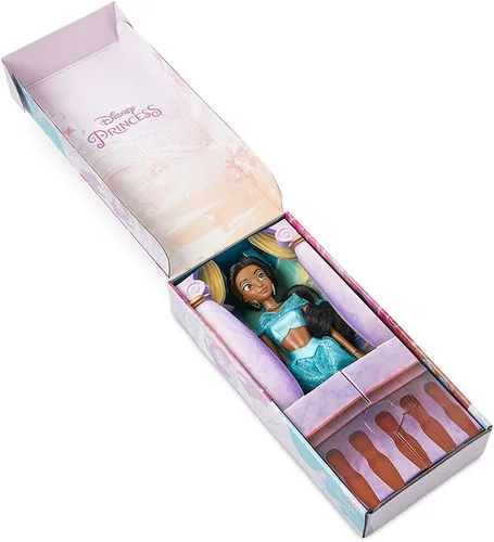 Miniatura 3 de Disney Store Muñeca clásica oficial de Disney Princess (Jasmine de Aladdin), 11 pulgadas, incluye cepillo con detalles moldeados, juguete totalmente