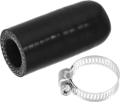 Miniatura 10 de uxcell 1 Unidades 0.236 in ID silicona refrigerante tapa con abrazadera para calentador de refrigerante derivación vacío puerto de agua negro