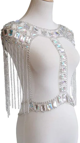 Miniatura 4 de Connie Cloris Joyería sexy para mujer, tienda de noche, disfraz, cadena de hombro, Cerámica