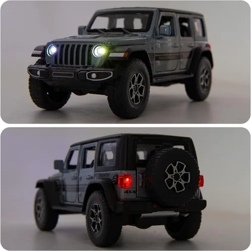 Miniatura 5 de WAKAKAC Compatible con auto de juguete Wrangler de 7 puertas 1/32 fundido a presión con sonido y luz, autos de juguete para niños de 4 a 8 años