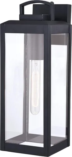 Miniatura 13 de VAXCEL Kinzie - Lámpara de porche para exteriores, 5 pulgadas de ancho x 14.25 pulgadas de alto, linterna negra para exteriores, moderna lámpara