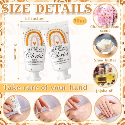 Miniatura 3 de Paquete de 50 lociones cristianas para manos, regalos a granel para mujeres, regalos para el Día de la Madre, mini loción de mano de viaje