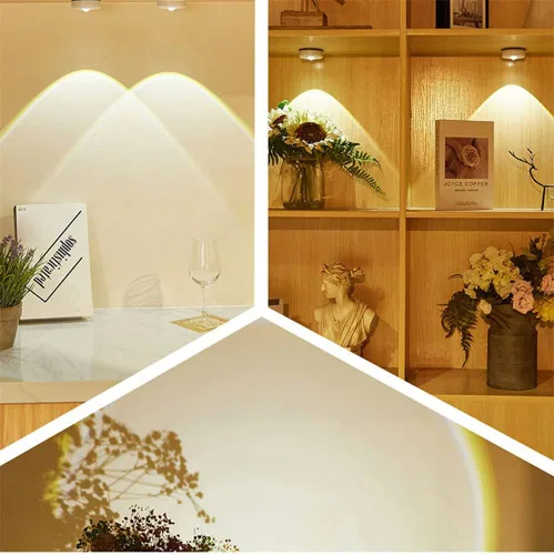 Miniatura 3 de Paquete de 6 luces LED táctiles que funcionan con pilas, para pared, lámpara de puesta de sol para cocina, dormitorio, armario, armario, decoración