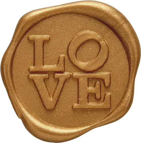 Miniatura 2 de Love - Calcomanías adhesivas para sellar cera, 25 unidades, prefabricadas con cera de sellado real (dorado)