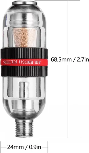 Miniatura 2 de Mini filtro de aire para aerógrafo trampa de agua de humedad, 1/8 de pulgada con hilos BSP, separador de agua y aceite para modelos Gundam, pintura