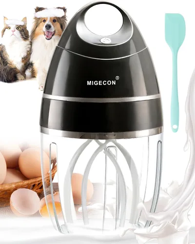 MIGECON Batidora de pie, batidora eléctrica de alimentos de cocina pequeña, espumador de leche portátil, batidor mezclador doméstico recargable para