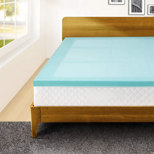 Miniatura 9 de Nelaukoko - Cubrecolchón de espuma viscoelástica tamaño individual XK, cubrecolchón de 2 pulgadas con gel de enfriamiento para dormitorio