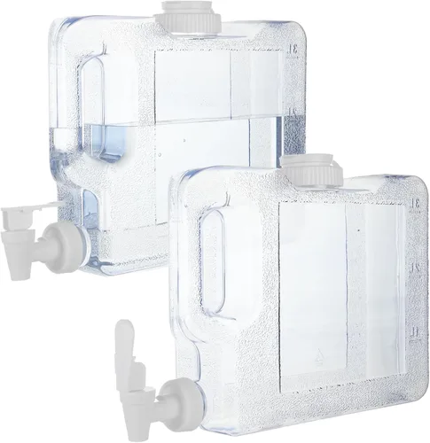 Dispensador de agua para refrigerador, dispensador de agua de plástico para refrigerador, contenedor de agua con espita y tapa de rosca, dispensador