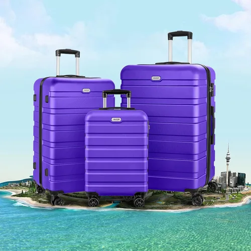 Miniatura 2 de AnyZip Maleta ligera de policarbonato ABS con 4 ruedas universales TSA Lock, Púrpura violeta