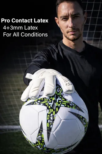 Miniatura 3 de Professional Goalkeeper Gloves, 4+3 mm Protection, Level 5 Super Grip, Removable Finger Guard Protection, Youth and Adult, All-Levels