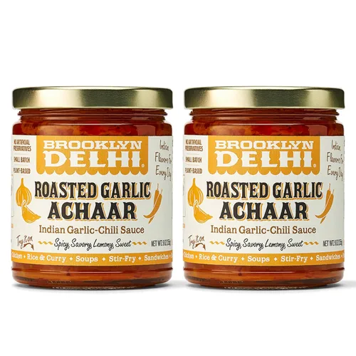 Miniatura 11 de Brooklyn Delhi Ajo asado Achaar – 9 onzas – Picante, limón, sabroso y dulce sabor – Hecho con una mezcla de especias indias, chile rojo en polvo