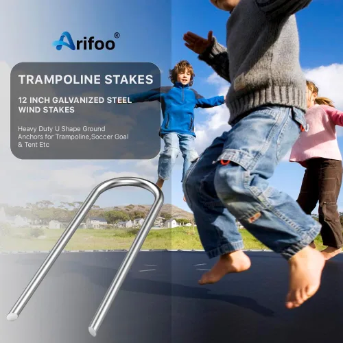 Miniatura 9 de Anclas de Estacas de Trampolín de Servicio Pesado para Vientos Fuertes Tipo U con Puntas Agudas Anclajes de Suelo de Seguridad de Acero Galvanizado