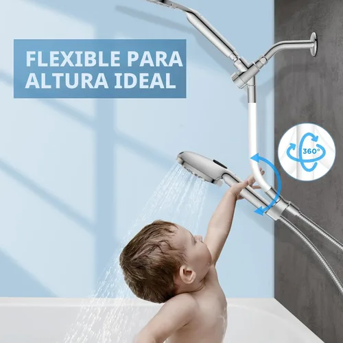 Miniatura 2 de MakeFit Combo de Cabezal de Ducha de Lluvia con Doble Filtro, Cabezal de Ducha de Mano con Barra Ajustable - Cabezal de Ducha de Lluvia y Cabezal