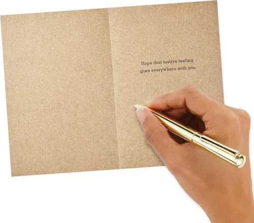 Miniatura 8 de Hallmark Surtido de tarjetas de Navidad en caja, papel kraft rústico (6 diseños, 36 tarjetas con sobres)