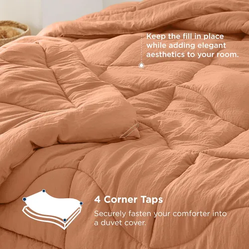 Miniatura 7 de Bedsure - Edredón tamaño queen, acolchado, para todas las estaciones, ultrasuave, plumón alternativo prelavado y relleno de edredón con 4 pestañas