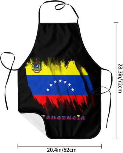 Miniatura 5 de Delantal de bandera venezolana para hombres y mujeres, ajustable, gran volumen, estampado, divertido, vintage, delantales para cocina
