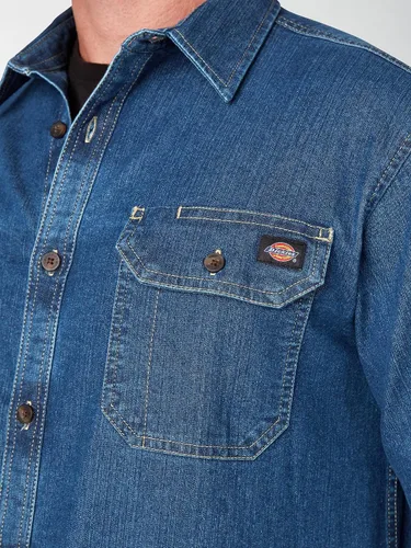 Miniatura 4 de Dickies Camisa de tela vaquera flexible de manga larga para hombre