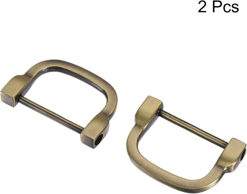 Miniatura 3 de uxcell Anillo en D de herradura en forma de U, hebillas atornilladas (Light Bronze)