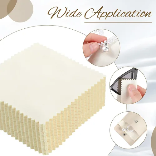 Miniatura 4 de Paquete de 120 bolsas de microfibra para joyas con paño de limpieza de 3.2 x 3.2 pulgadas, bolsa de embalaje de joyas con bolsas de botón a presión