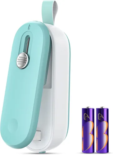 FEPPO Mini sellador de bolsas, sellador térmico 2 en 1 con cortador y cordón, mini máquina reselladora de bolsas para bolsas de plástico, bolsas de