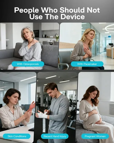 Miniatura 2 de ALLJOY Masajeador de manos para artritis y alivio del túnel carpiano, masajeador de manos inalámbrico con pantalla táctil con vibración y calor