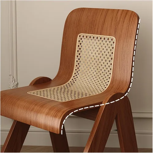 Miniatura 3 de sillas de comedor Silla de comedor de madera maciza Ratán Respaldo del hogar Sub Pequeño Sala de estar Balcón Cocina moderna