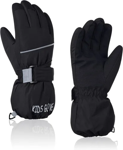 American Trends Guantes de invierno impermeables para niños, guantes de nieve cálidos para niños y niñas, guantes de esquí para niños y niñas,