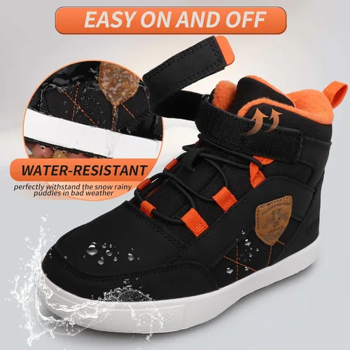 Miniatura 3 de UOVO Zapatos para niños resistentes al agua, botas de skate de media parte superior, botas atléticas para niños, talla 11 para niños pequeños a 6.5