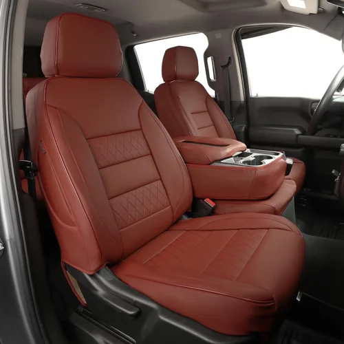 Miniatura 13 de EKR Fundas para Asientos Silverado de Ajuste Personalizado para (Cabina Doble) 2014 2015 2016 2017 2018 Chevrolet Silverado 1500 & HD 2500/3500