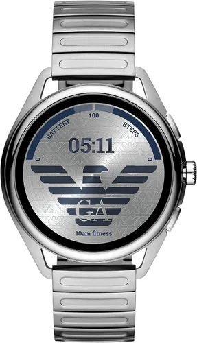 Emporio Armani - Smartwatch 3 con tecnología Wear OS de Google con altavoz frecuencia cardíaca GPS NFC y notificaciones de celular inteligente