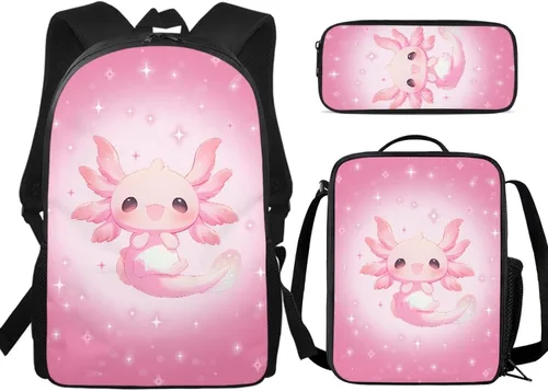 Miniatura 10 de Paquete de 3 bolsas escolares con estampado de bandera estadounidense para niños, mochila de gran capacidad para laptop, con cremallera, estuche