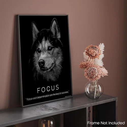 Miniatura 8 de Inspirational Wall Art Co. - Enfoque - Pósteres de citas motivacionales de éxito de Wolf Hustle Focus - Impresión para el hogar, oficina, negocios