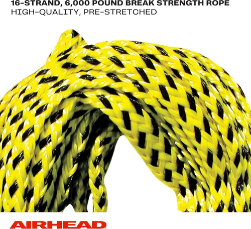 Miniatura 6 de Airhead 1-6 Person Tow Rope for Towable Tubes, Heavy Duty Boat Towline for Tubing, UV Resistant 16 Strand Polypropylene with Rope Keeper, up to