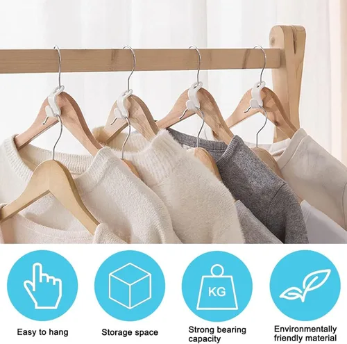 Miniatura 2 de DG HOME & MORE 40 perchas de plástico para colgar ropa con ganchos para colgar, color blanco