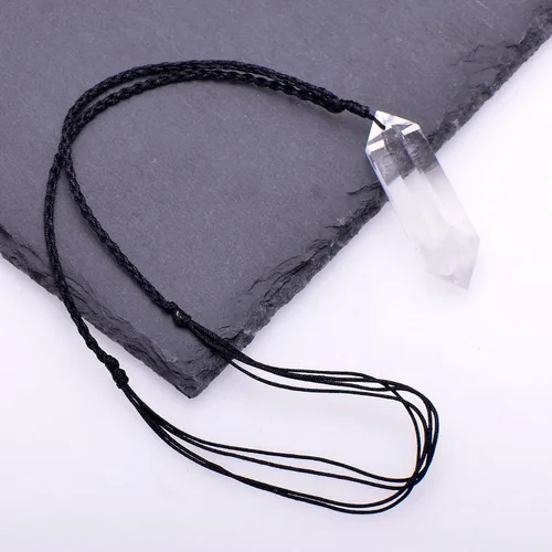 Miniatura 6 de Collar grande de cristal curativo de 2 pulgadas, colgante mineral natural con cordón ajustable