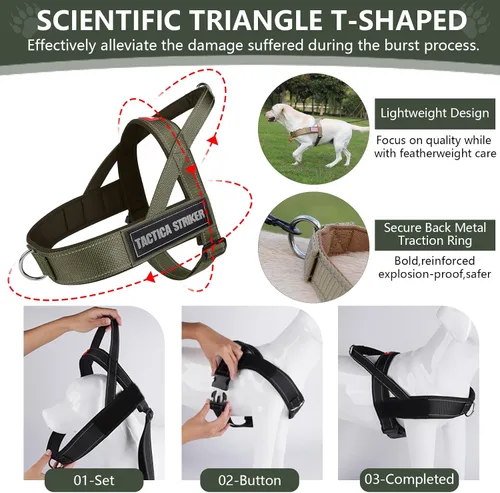 Miniatura 5 de Arnés para perro, chaleco ajustable mejorado a prueba de escapes, para caminar al aire libre, chaqueta suave y transpirable con tiras reflectantes