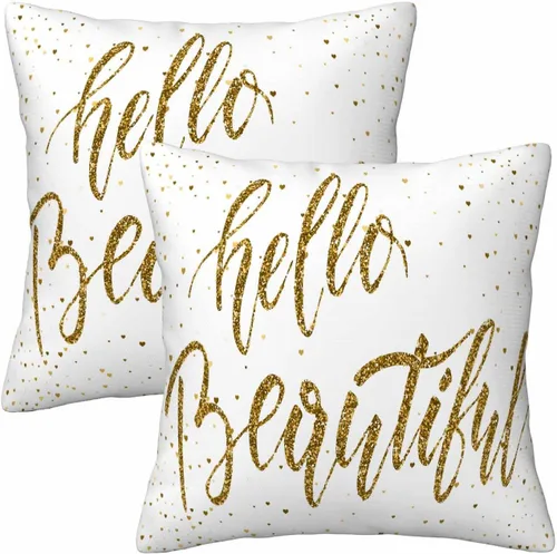 Miniatura 20 de Juego de 2 fundas de almohada de panal de abeja de 18 x 18 pulgadas, color amarillo miel, abstracto, fundas de almohada cuadradas de terciopelo