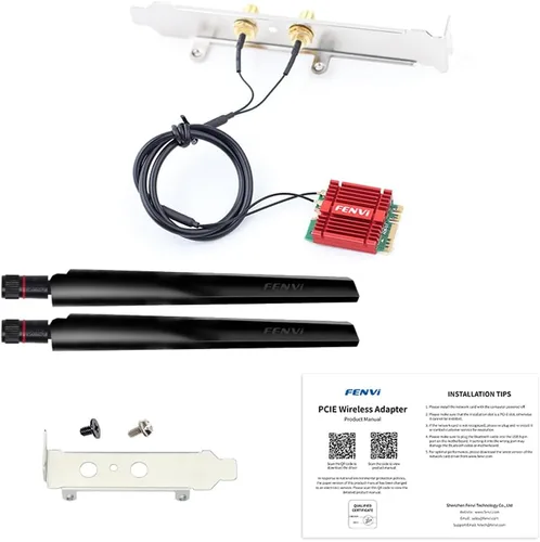 Miniatura 9 de FENVI WiFi 6E Kit de actualización de escritorio con Intel AX210-5400Mbps Tri-Band 6GHz y BT 5.3 Incluye tarjeta WiFi M.2 2230 AX210NGW, antenas
