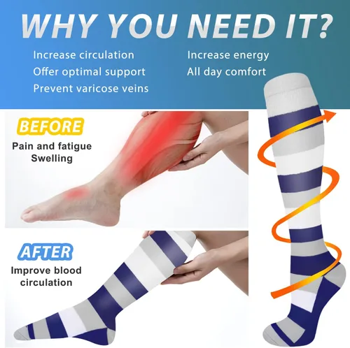 Miniatura 2 de Aoliks 4 pares de calcetines de compresión de cobre para mujeres y hombres, 15-20 mmHg, el mejor apoyo para enfermeras, correr, senderismo