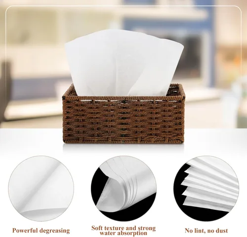 Miniatura 3 de Tranqun 100 paños de limpieza de microfibra desechables a granel de 12 x 12 pulgadas, paños sin pelusas, no abrasivos, trapos de limpieza