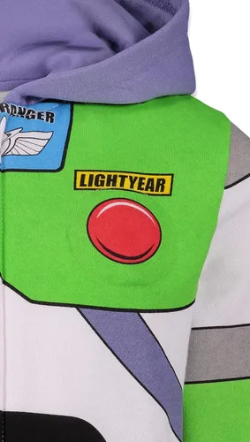 Miniatura 8 de Disney Pixar Toy Story Buzz Lightyear Sudadera con capucha de forro polar iTalk con cremallera para niños pequeños a grandes, Rojo
