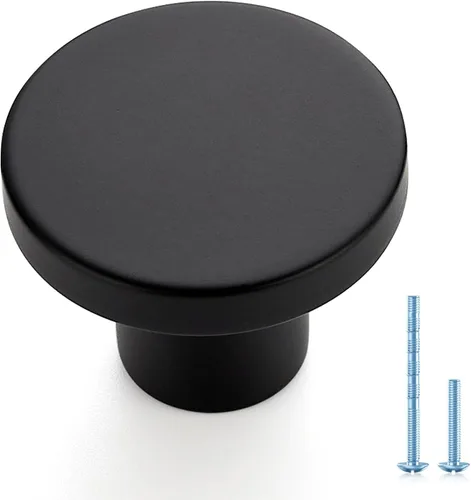 Miniatura 23 de Ravinte 1 paquete de pomos para gabinete negros, pomos redondos para cocina, tiradores para cajones de vestidor, tiradores para puertas de armario