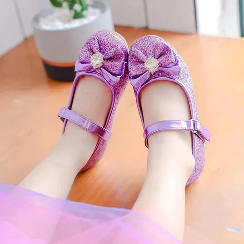 Miniatura 2 de Furdeour Zapatos de vestir para niñas, zapatos de princesa Mary Jane para bodas, flores, damas de honor, tacones con purpurina para niños pequeños