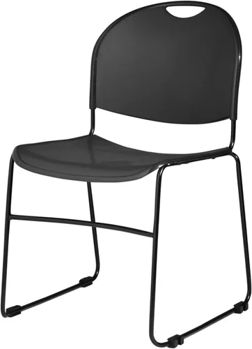 Miniatura 6 de OEF Furnishings OEF850-CL/4 Silla apilable comercial ultra compacta (negro simple, paquete de 4)
