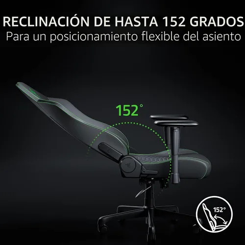 Miniatura 8 de Razer Iskur V2 X NewGen - Silla ergonómica para juegos, soporte lumbar integrado, piel EPU Cooltouch Gen-2, base de asiento ultra ancha, reclinable