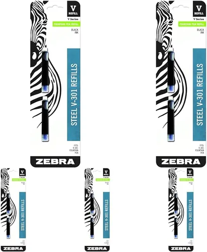 Miniatura 2 de Zebra Pen Recambio de cartucho de tinta para pluma estilográfica V-Refill de acero, punta fina de 0.028 in, tinta negra, se adapta a la pluma