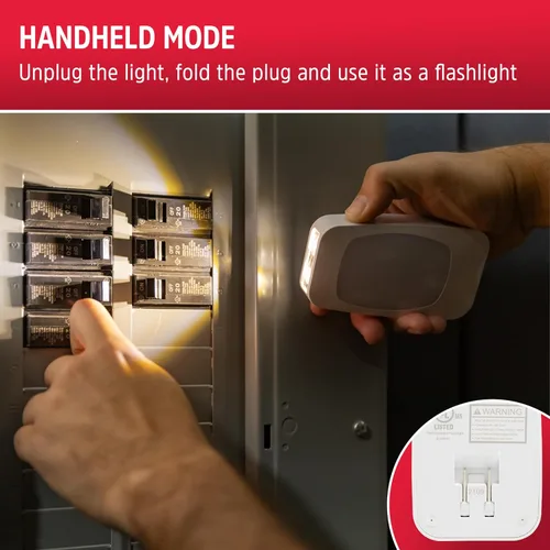 Miniatura 4 de ENERGIZER - Luz LED de noche 4 en 1 contra fallas de energía, 1 paquete, enchufable, sensor de luz, encendido/apagado automático, enchufe plegable
